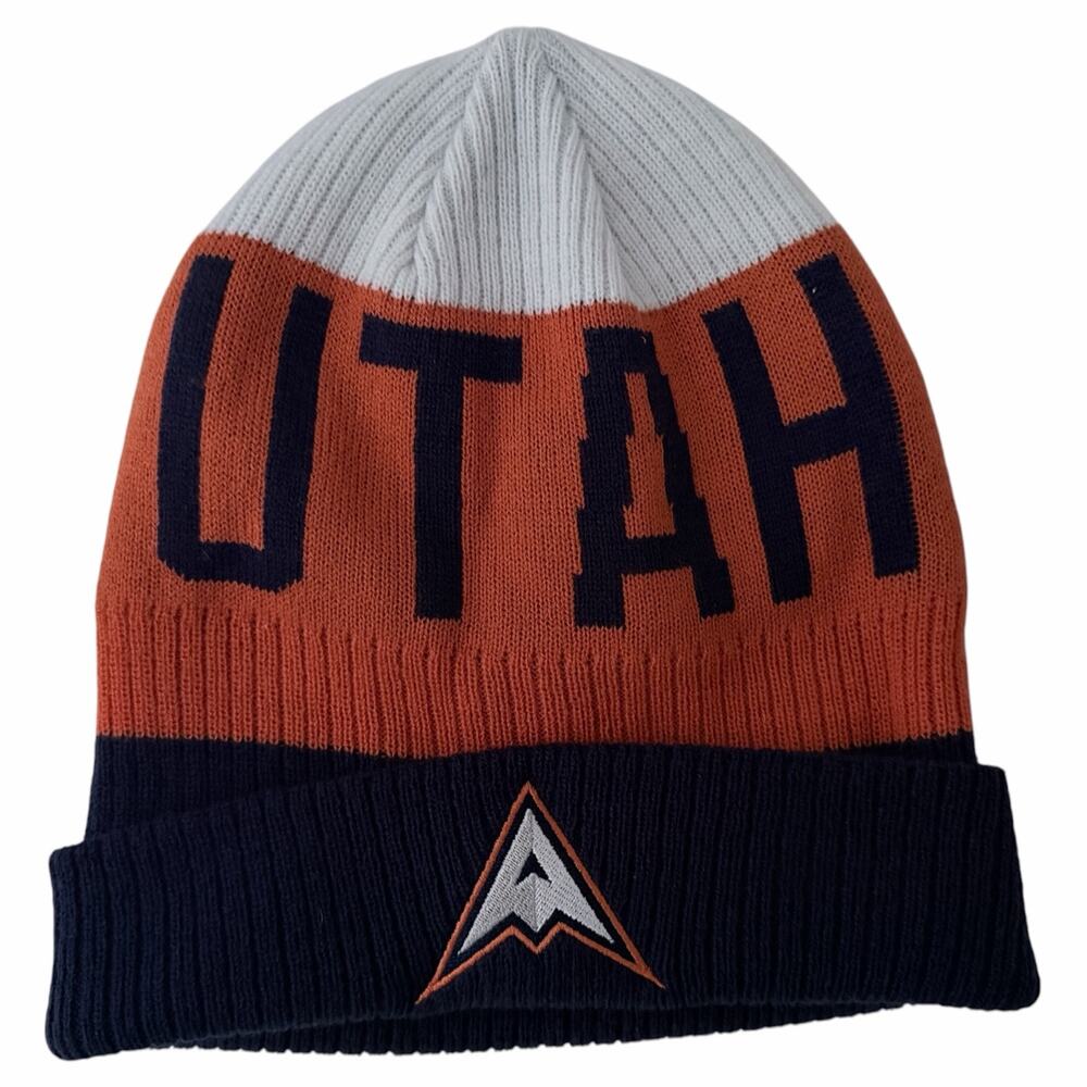 Utah Hockey Club Knit Beanie Orange Navy
